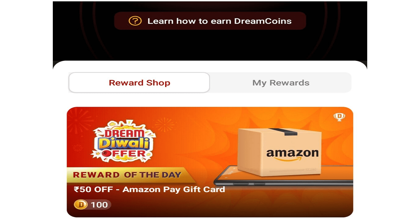 Dream11 Coins Diwali Offer Amazon Pay Gift Card Get Free ₹50