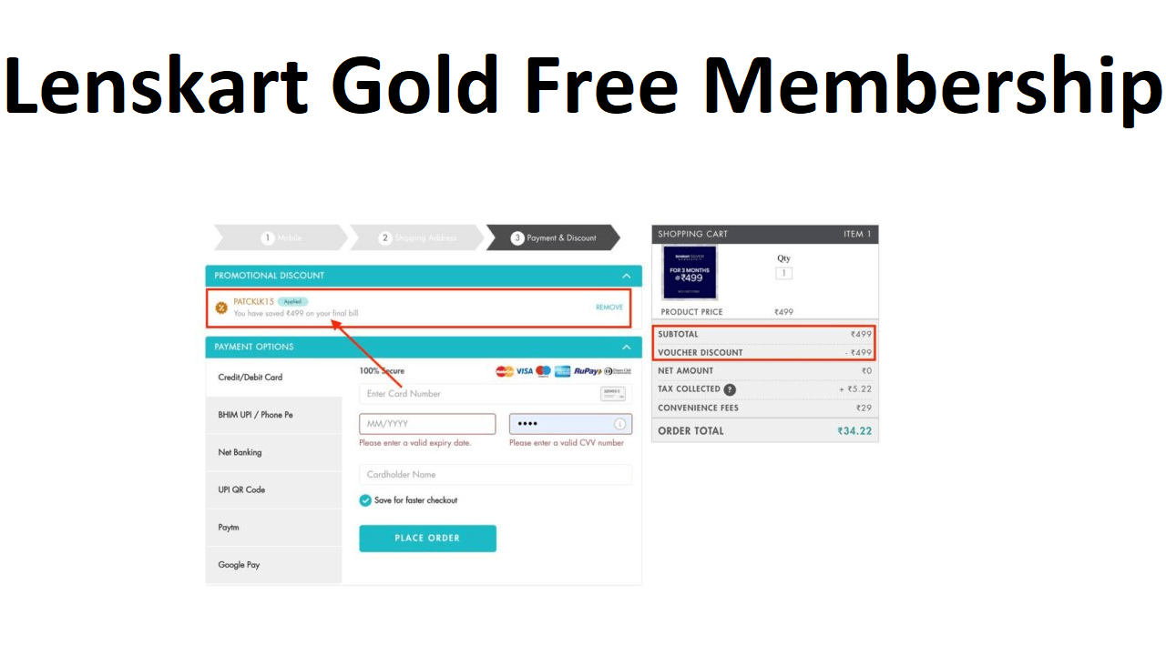 Lenskart Gold Membership Coupon Code Get Free for 1 Year