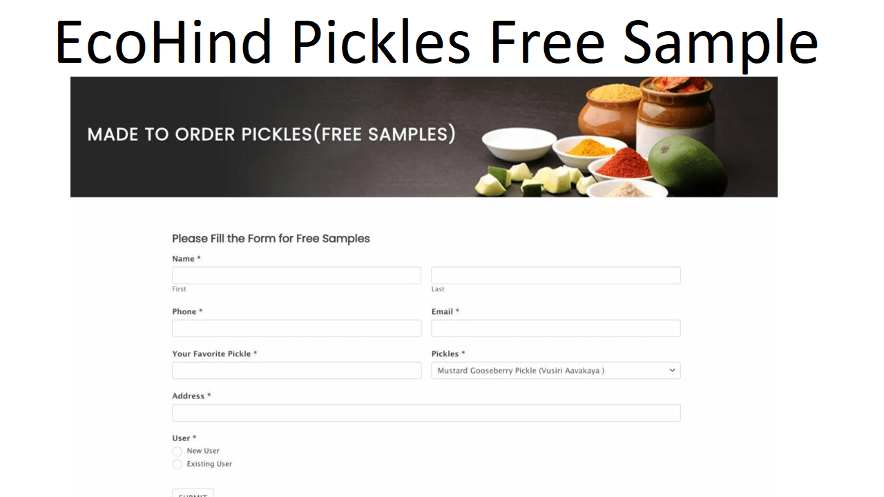 EcoHind Pickles Free Sample No Shipping Charge