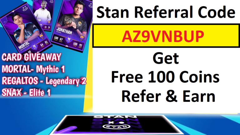 STAN Referral Code AZ9VNBUP Get Free Coins 100