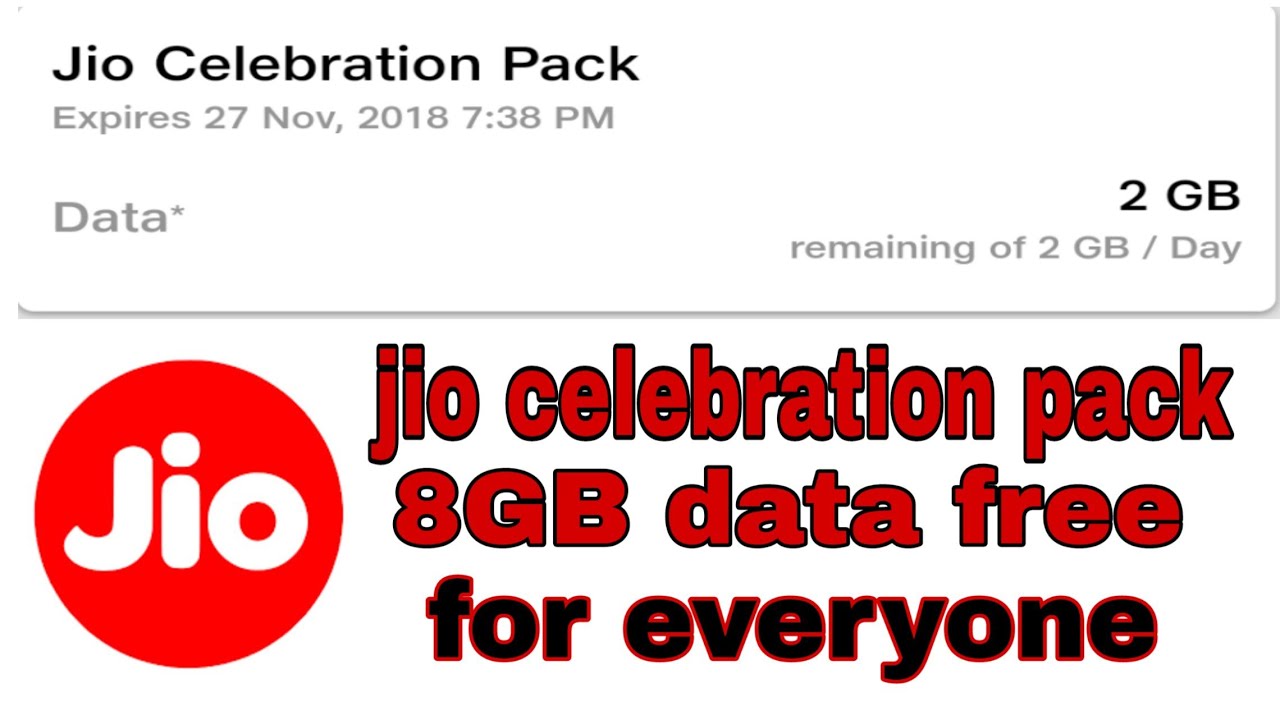 Jio Celebration Pack Get Free Voucher 16GB Data Free Offer