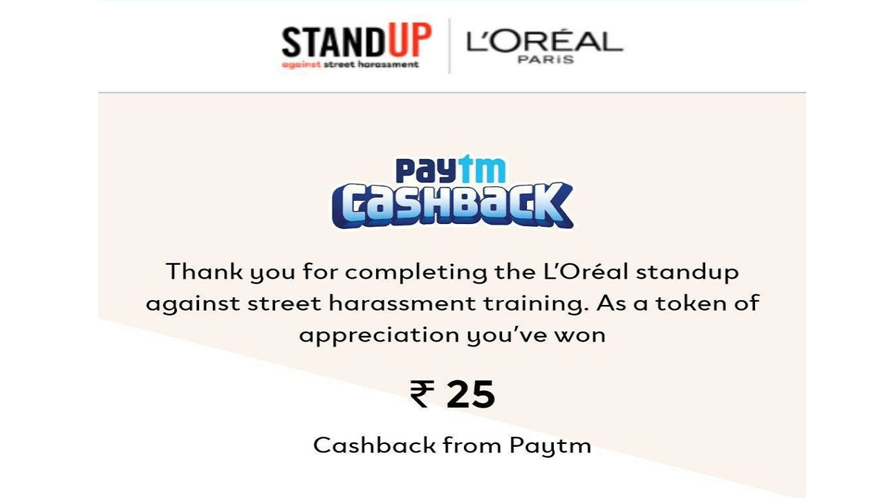 Loreal Fights Against Street Harassment Get Free ₹10 Paytm