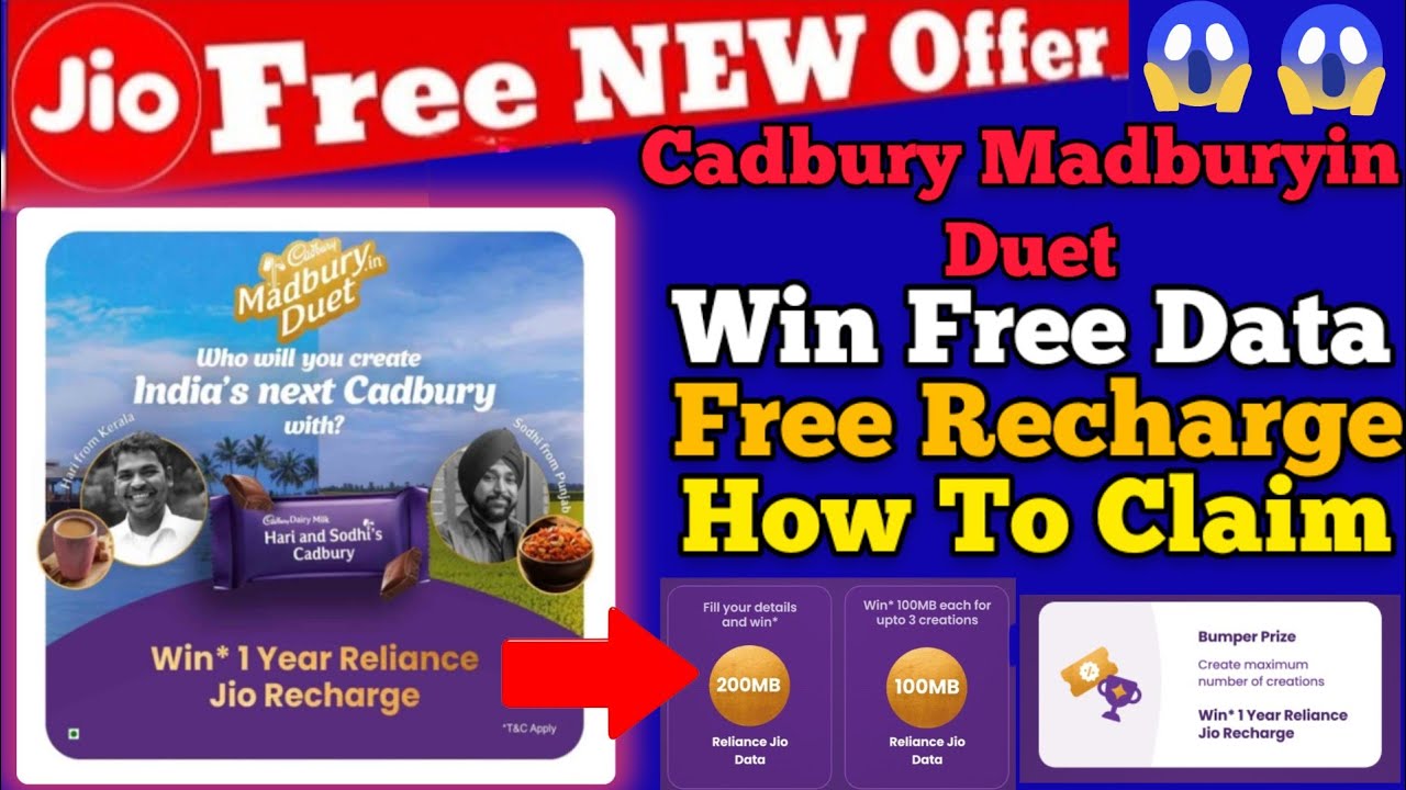 MyJio Cadbury Madbury Duet Offer Win Free 500MB