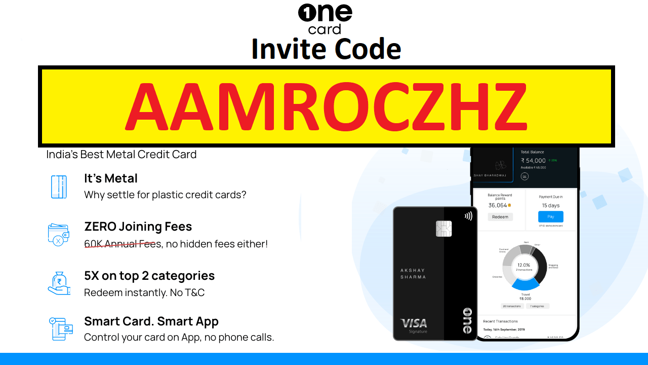 OneCard Invite Code Free Metal Credit Card Free ₹2300