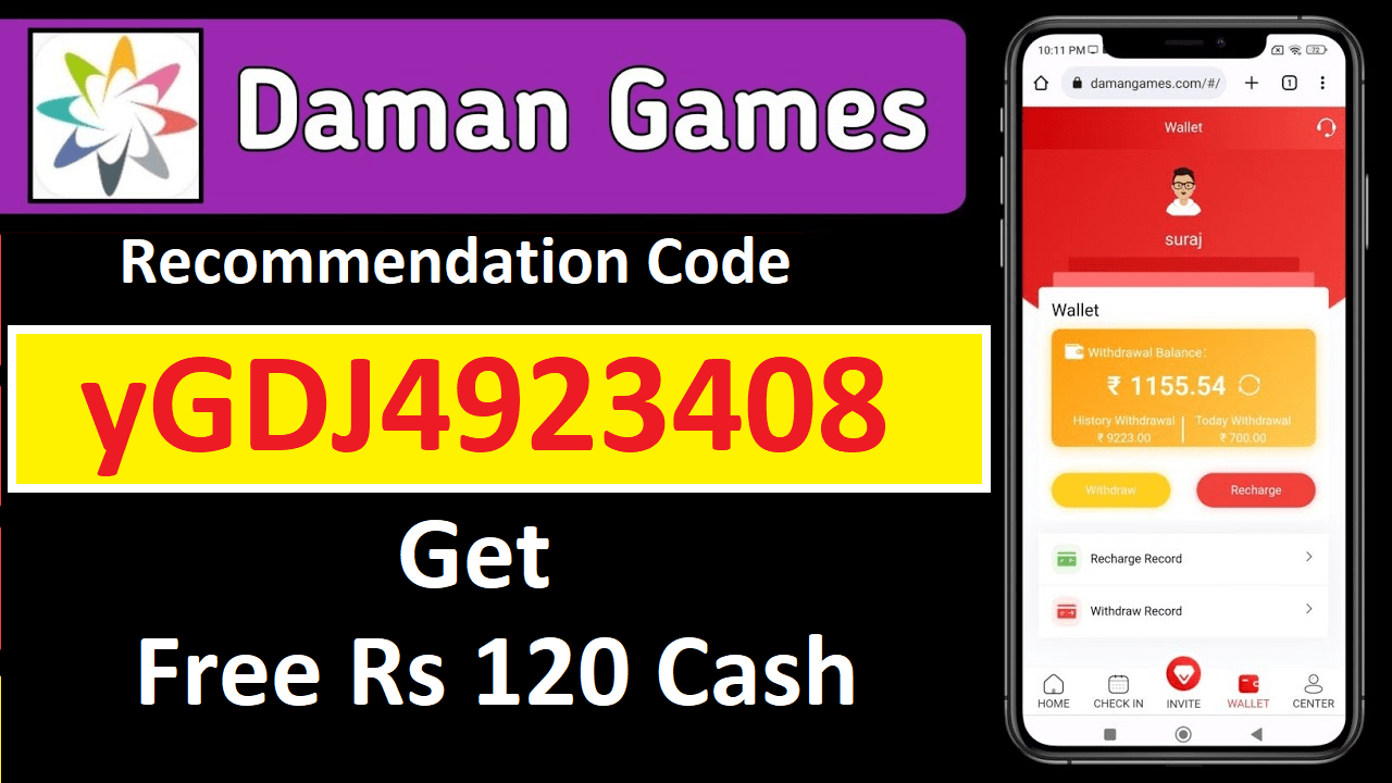 Download APK Damangames Recommendation Code Get Free ₹120