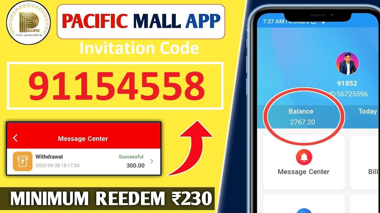 Download APK Pacificmall Invitation Code 91154558 Get Free ₹50