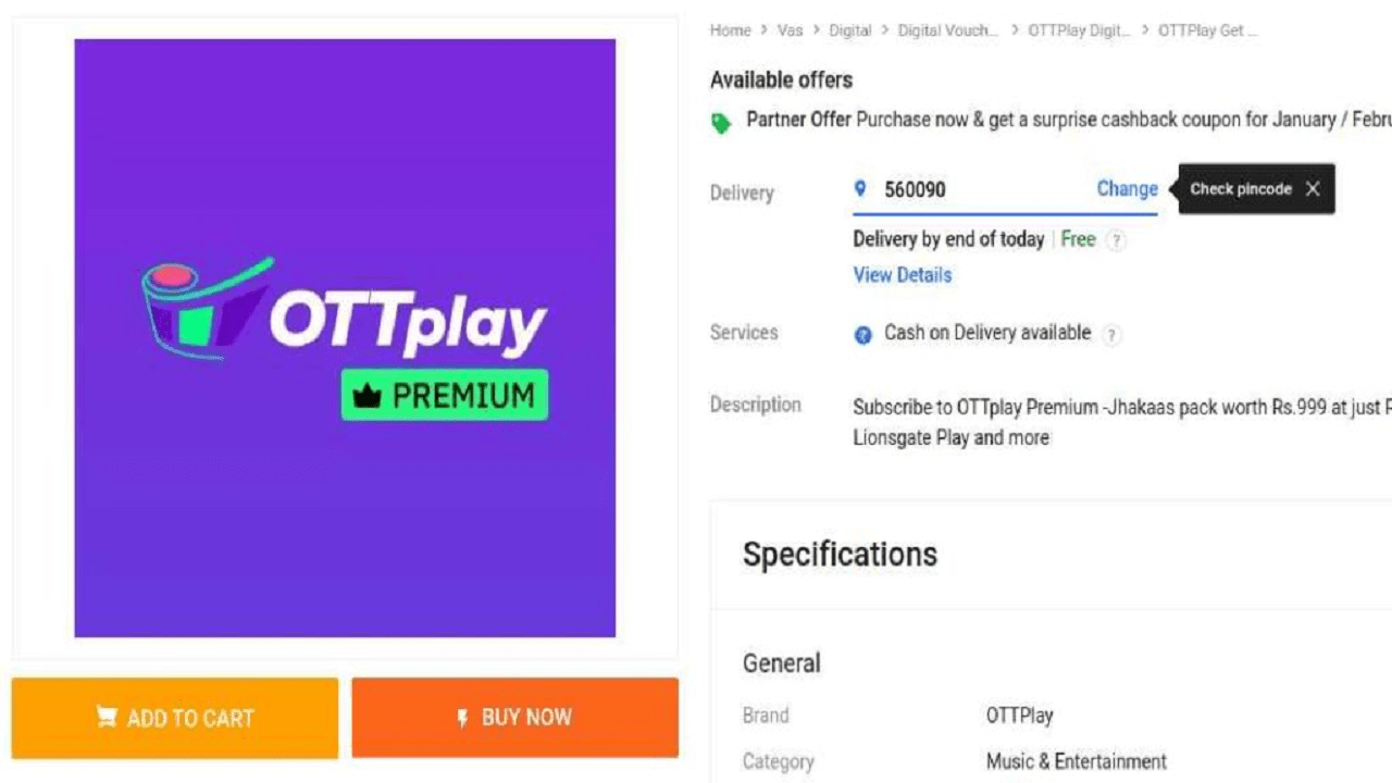 Flipkart Supercoin OTTPlay Free Subscription Just ₹1