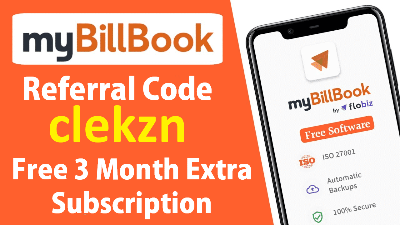 MyBillBook Referral Code clekzn Free Flat ₹500 Subscription