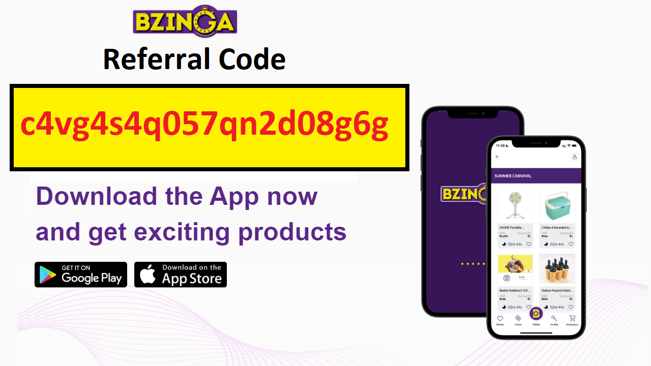 Download Bzinga Referral Code Get Free Tickets Lowest Bid
