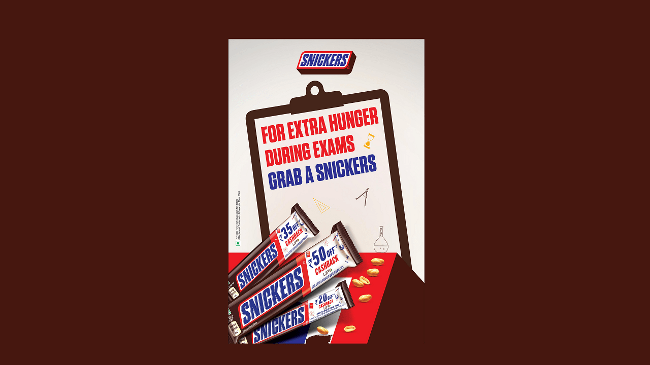 Snickers Extra Hunger During Exams Rs 20 Cashback UPI