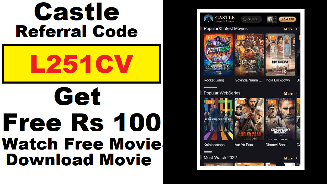 Download Castle App | Castle Referral Code | Watch Movie