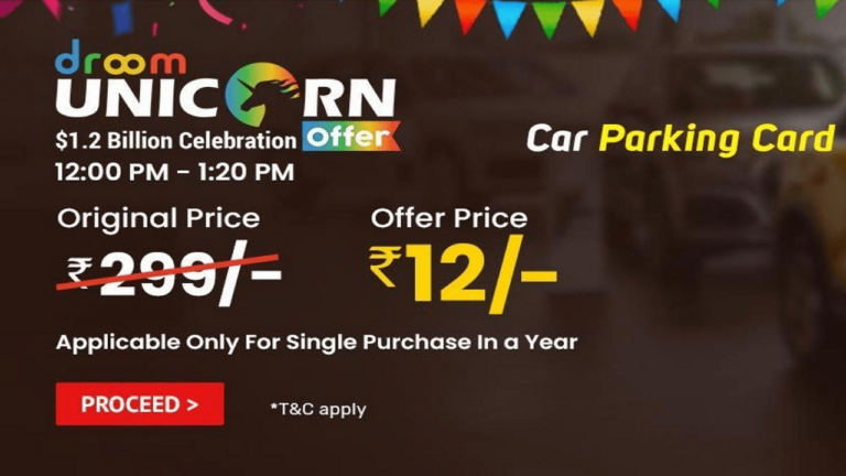 Droom Car Parking Card Sale from just Rs 9