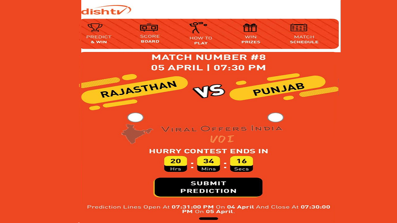 DishTV IPL Contest: Predict & Win Free watcho Max pack