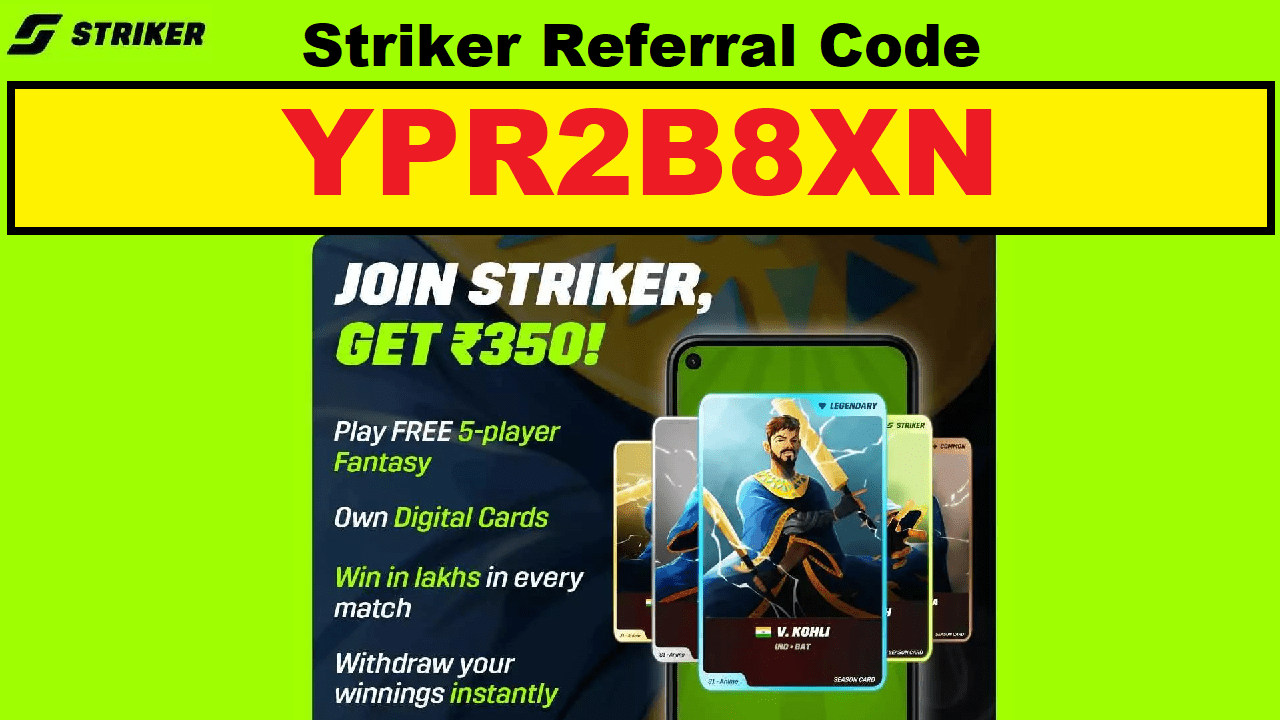 Download APK Striker Referral Code Get Free ₹350 Cash