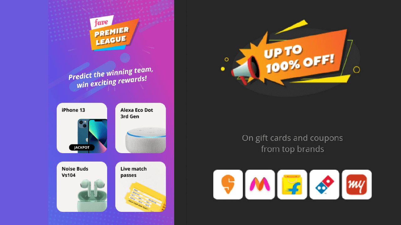 Fave Premier League Win Free Upto 100% Off on Gift Card