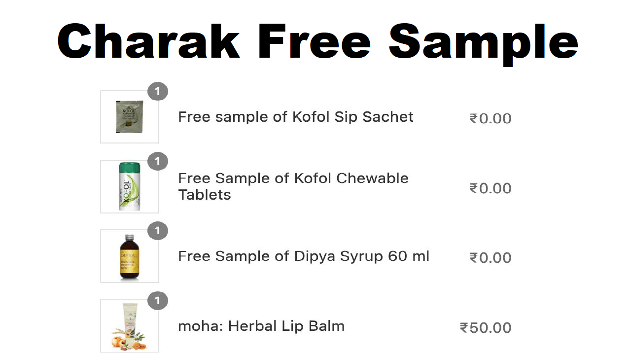 Charak Promo Code Get Free Sample Offer Get 3 Products