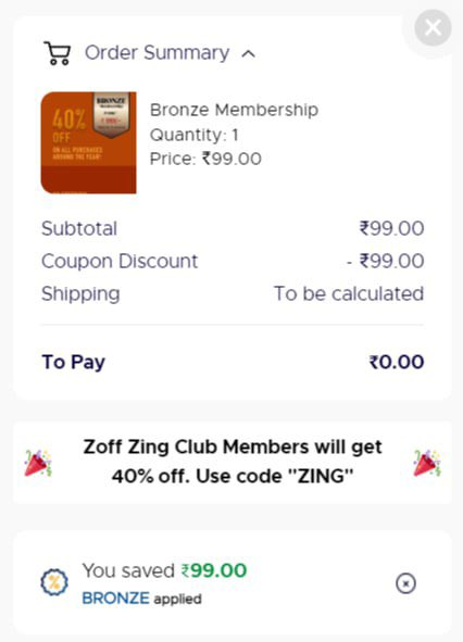 How to Get Your Free 3-Month Bronze Membership Zoff