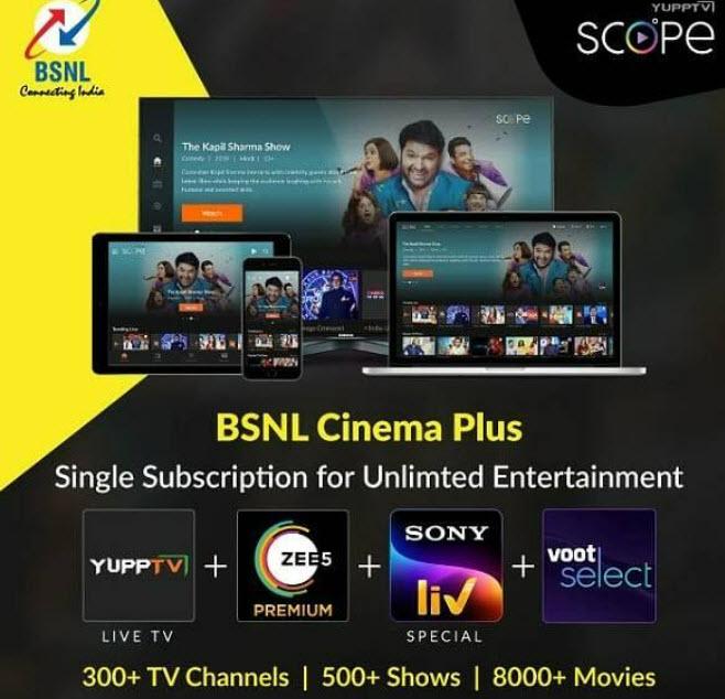 BSNL Cinema Plus OTT Plans, Price & How to Activate Free ₹99