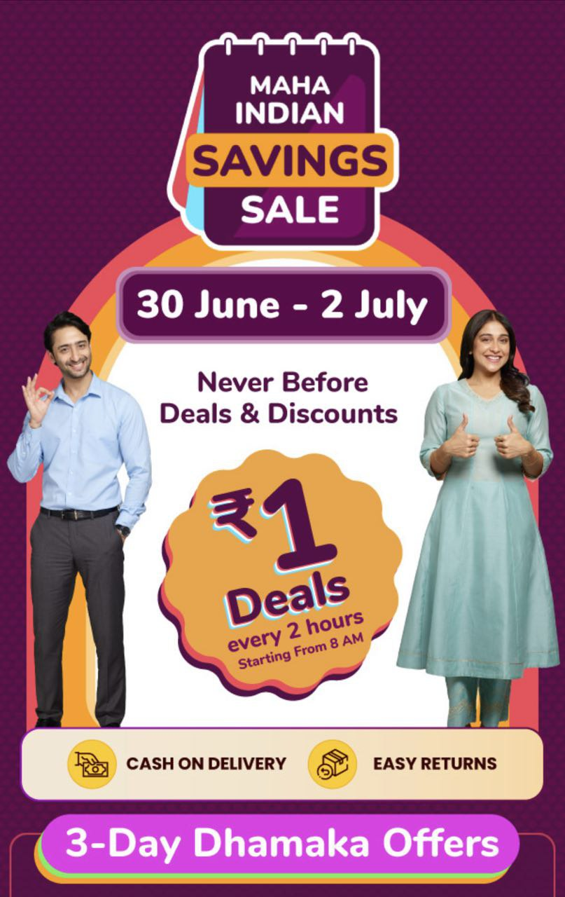 Meesho Maha Indian Savings Sale 30th June to 2nd July 2023