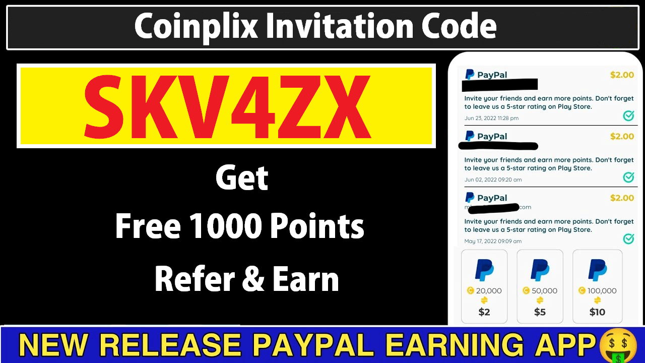 Coinplix Invitation Code SKV4ZX Get Free 1000 Points