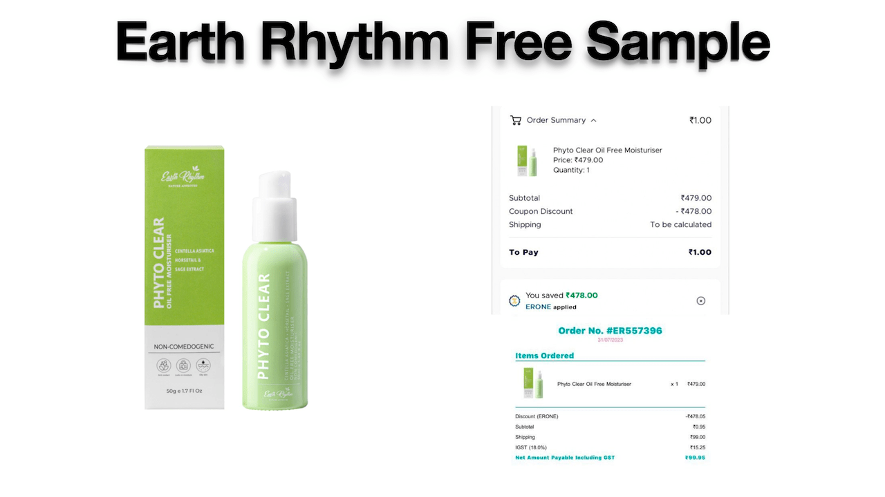 How to Get Free Earth Rhytm Oil Free Moisturizer in Just ₹1