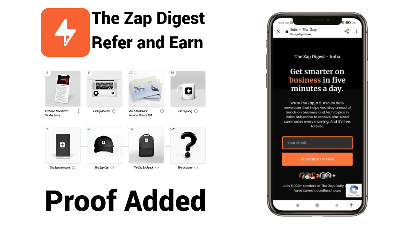 The Zap Digest Referral Code Get Free Goodies Refer and Earn
