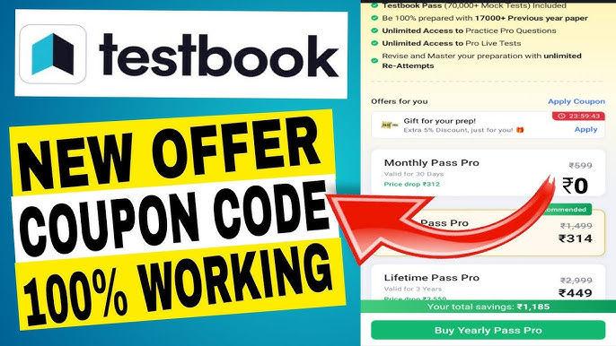TestBook Coupon Code Get Free 1 Year Pass @ Just 269