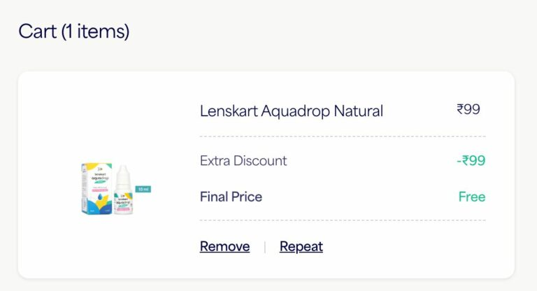 Lenskart Aquadrop Natural Eyedrops Free Just Pay Convenient ₹30