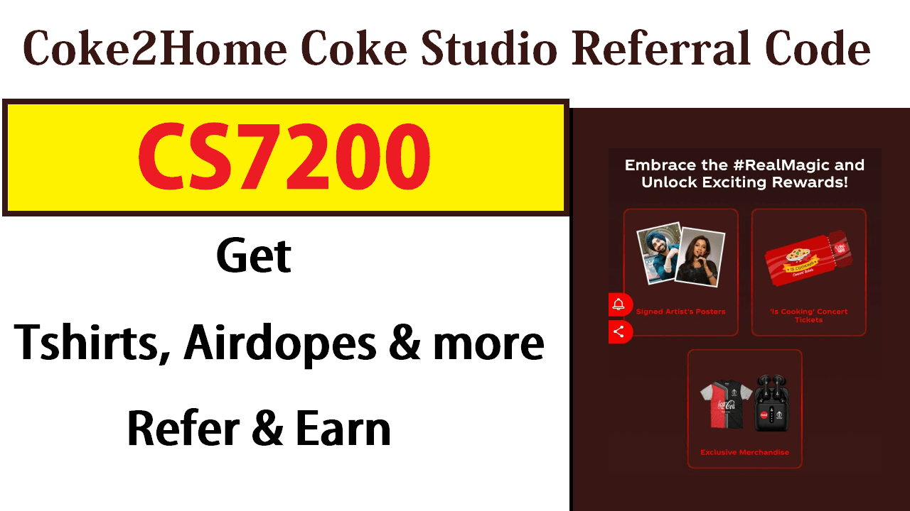 Coke2Home Coke Studio Referral Code CS7200 Get Free 50