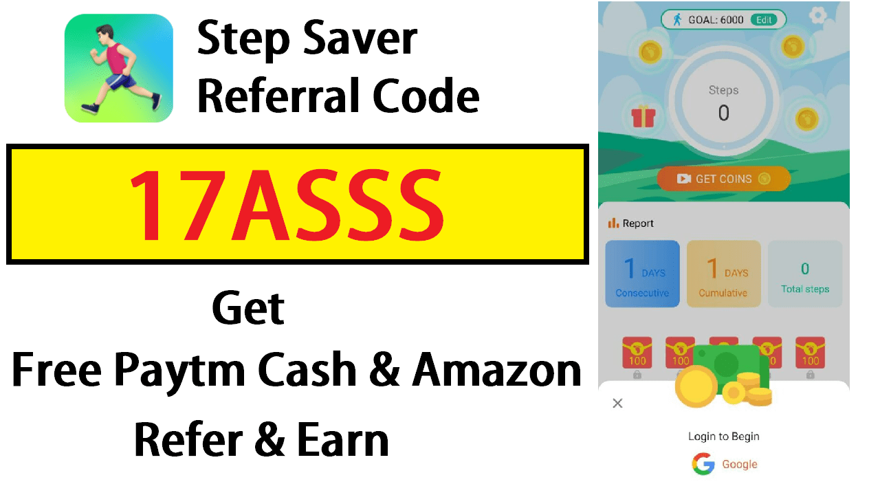Download APK Step Saver Referral Code Get Free Paytm Cash