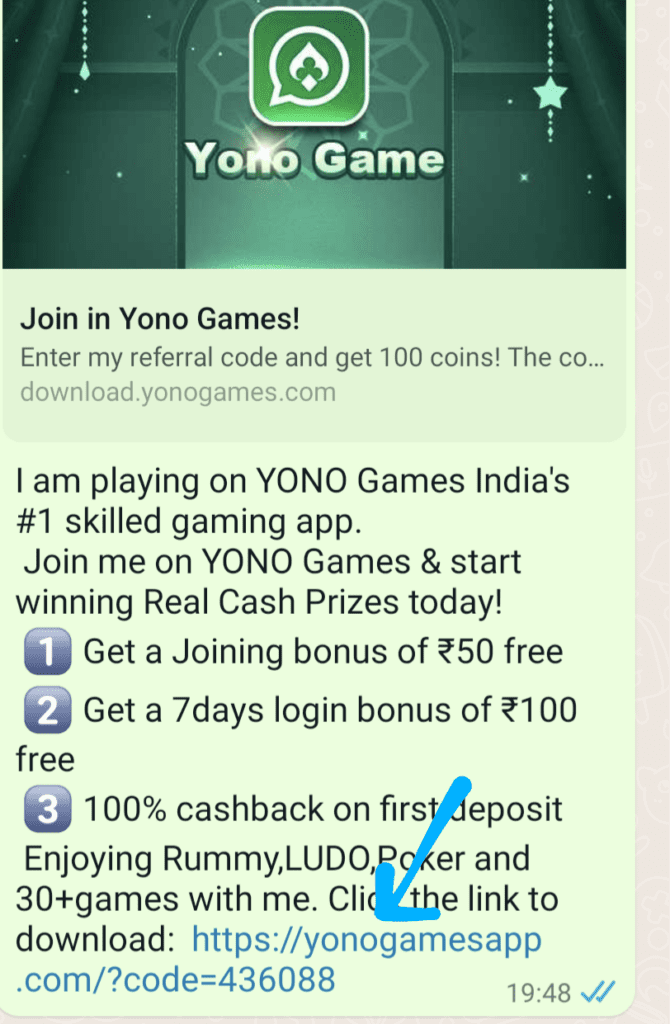 Download APK Yono Games Referral Code Free Cashback