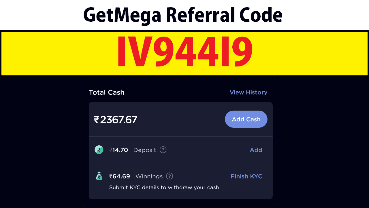 Download APK GetMega Referral Code Get Free ₹50