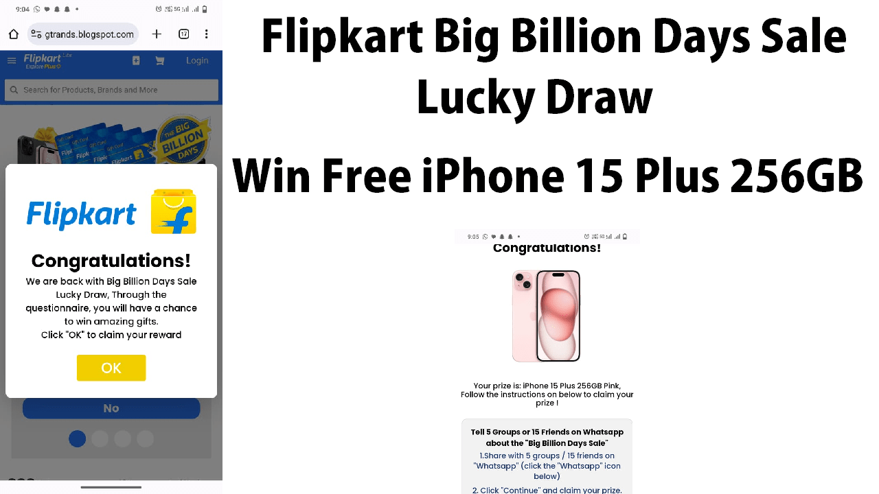 Flipkart Big Billion Days Sale Lucky Draw iPhone 15 Plus