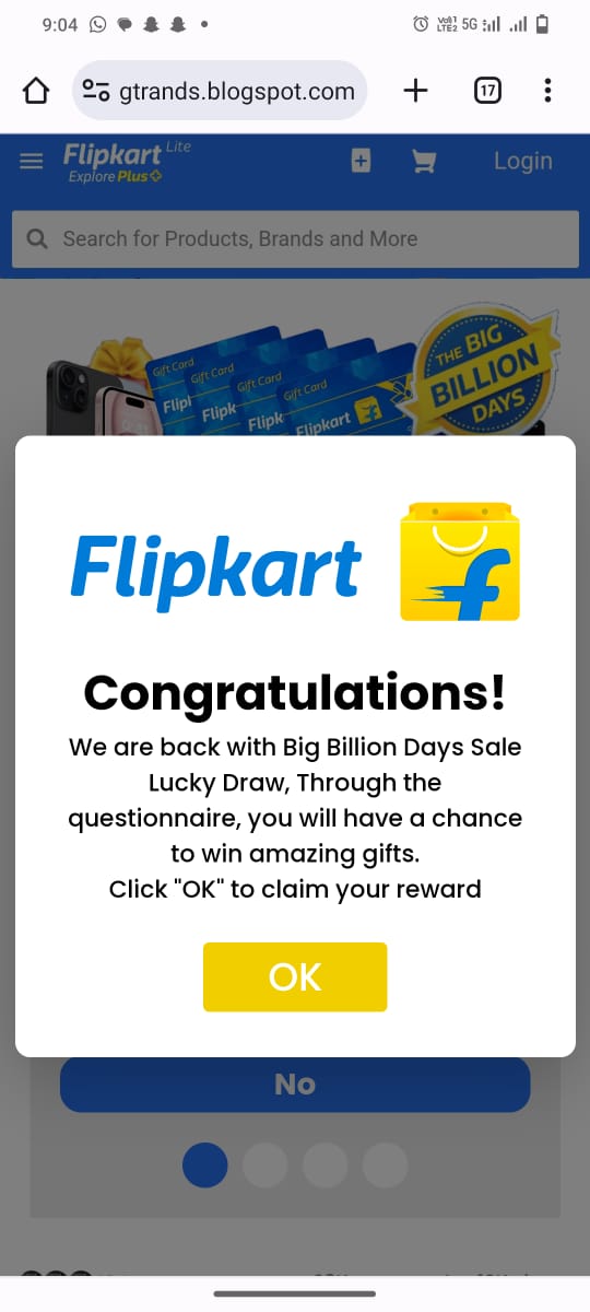 Congratulations! Big Billion Days Sale gifts. Through the questionnaire, you will have chance to get amazing prizes.