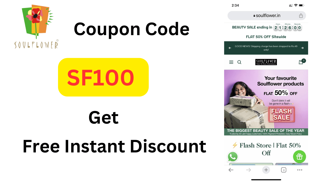 Soulflower Coupon Code SF100 Get Free Instant Discount
