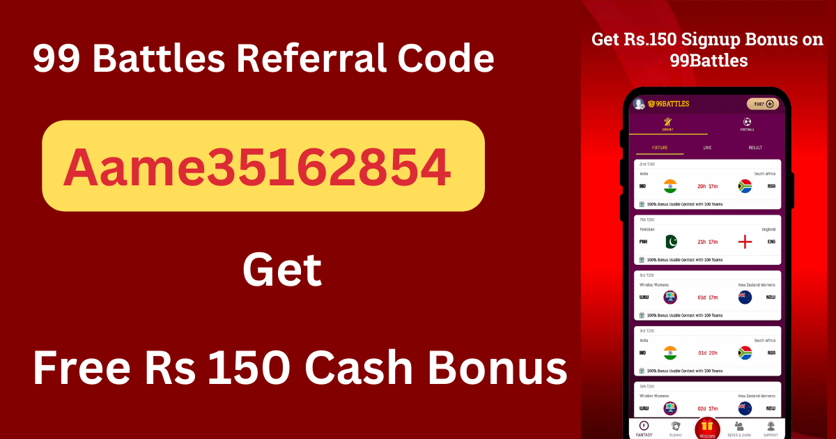 Download APK 99 Battles Referral Code Get Free Rs 150 Cash Bonus