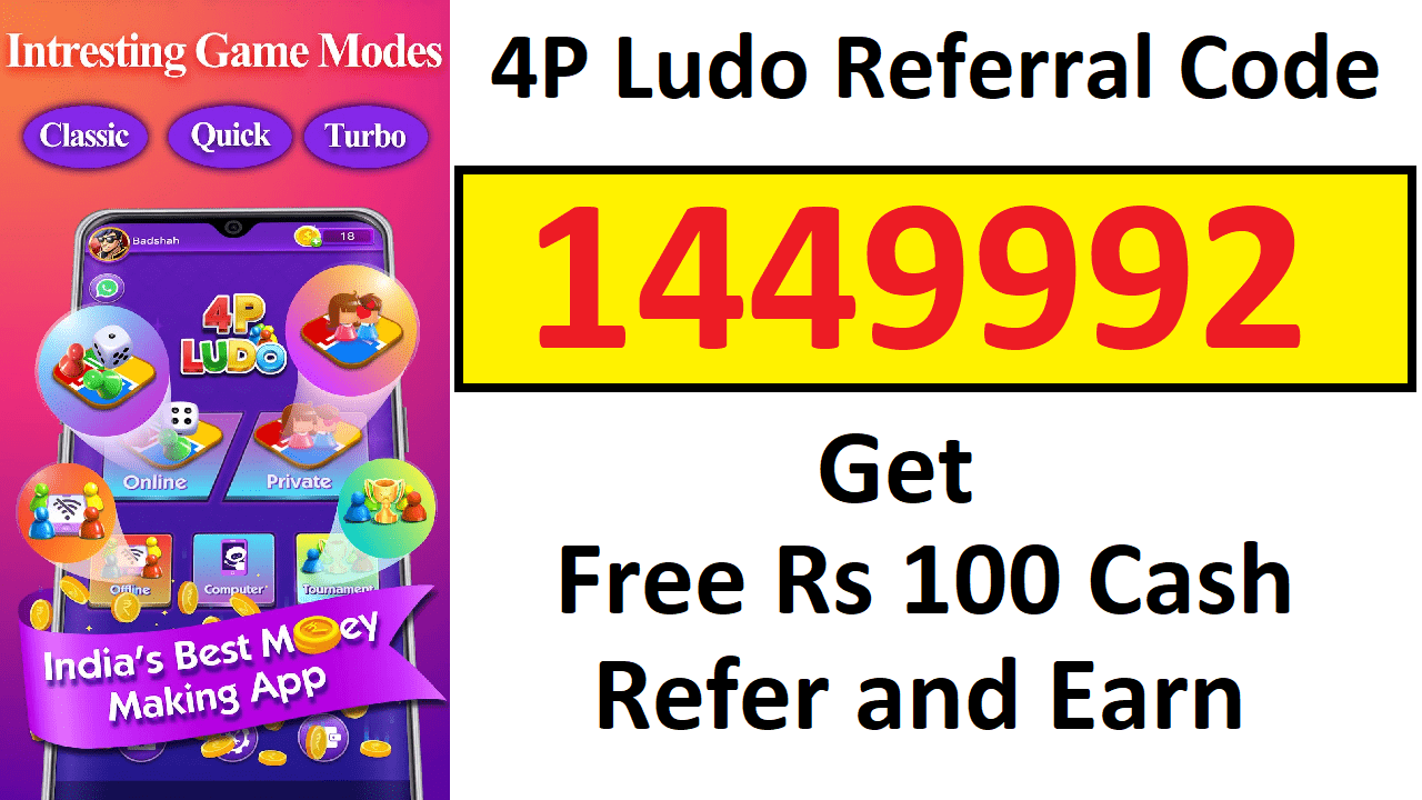 Download APK 4P Ludo Referral Code Get Free ₹150