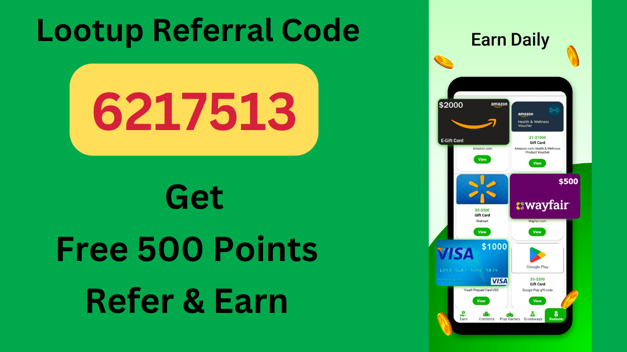 Download APK Lootup Referral Code Get Free 500 Points