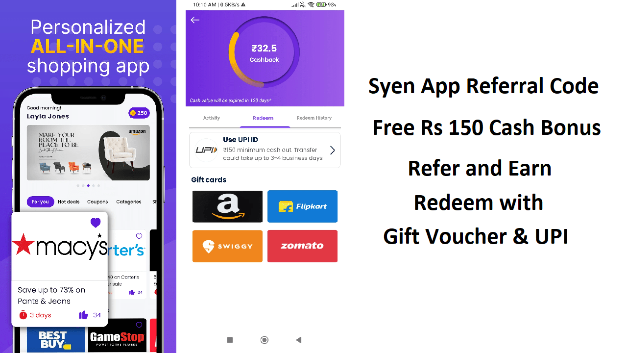Download APK Syen Referral Code Get Free ₹150 Gift Cards