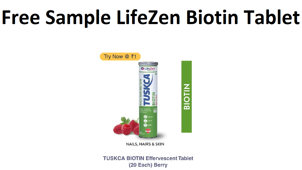 Free Sample LifeZen Biotin Tablet 20 Worth ₹450