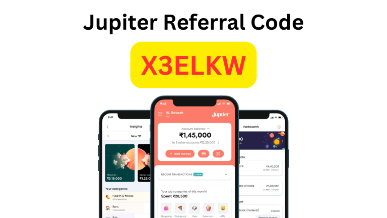 Jupiter Referral Code X3ELKW Get Free ₹25 Cashback