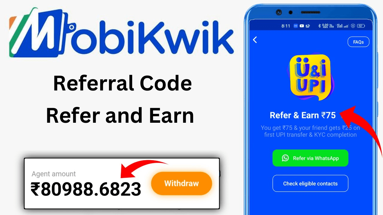 Mobikwik Referral Code Get Free 100 Supercash Rewards