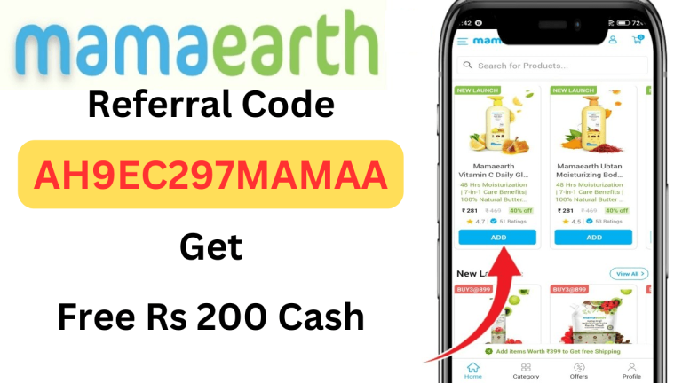 MamaEarth Referral Code AH9EC297MAMAA Get Free ₹100 MamaPay