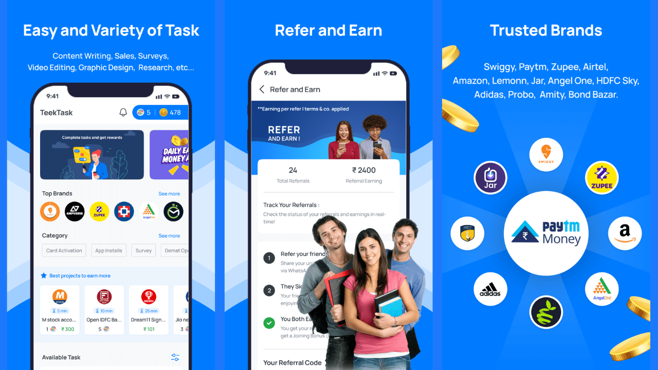 TeekTask Referral Code Get Free Rs 1000 Cash Bonus