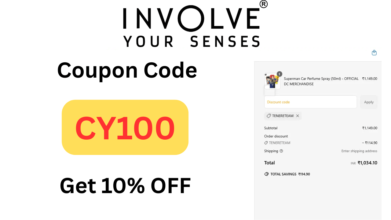 Involve Your Senses Coupon Code CY100 Get 10% OFF