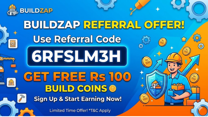 Use BuildZap Referral Code 6RFSLM3H to get a free 500 coins
