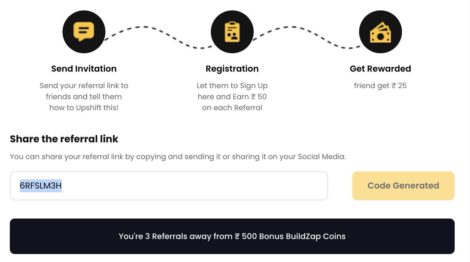 Use BuildZap Referral Code to get a free Build Coin 500
